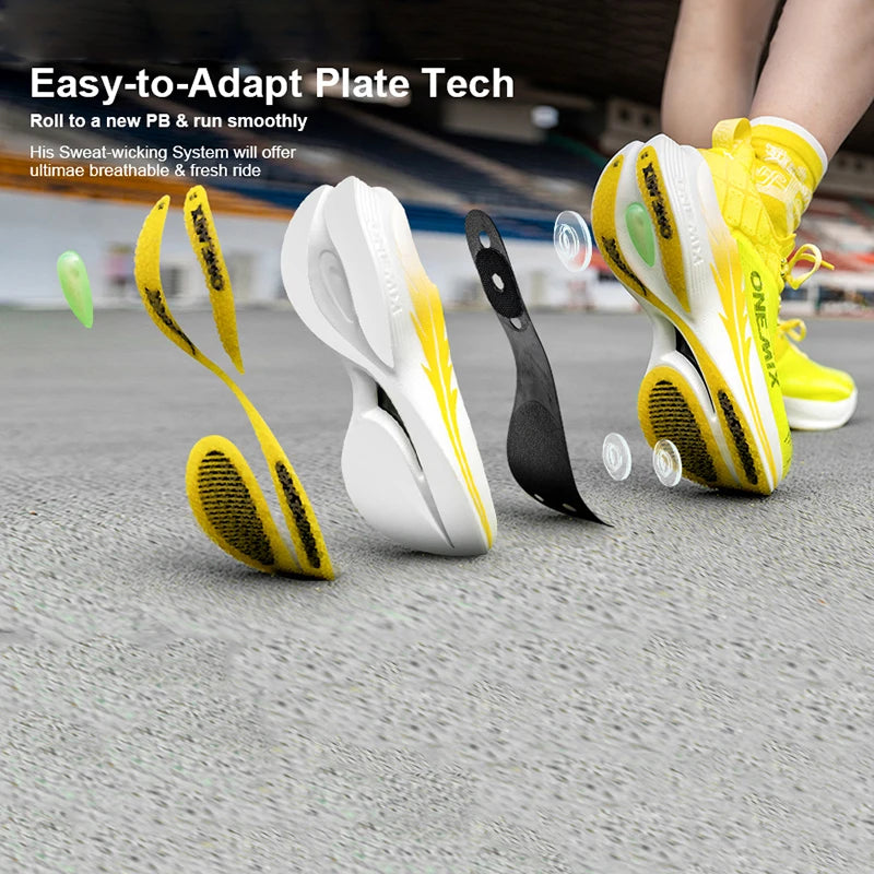ONEMIX Carbon Plate Marathon Running Racing Shoes Professional Stable Support Shock-Relief Ultra-Light Rebound Sport Sneakers