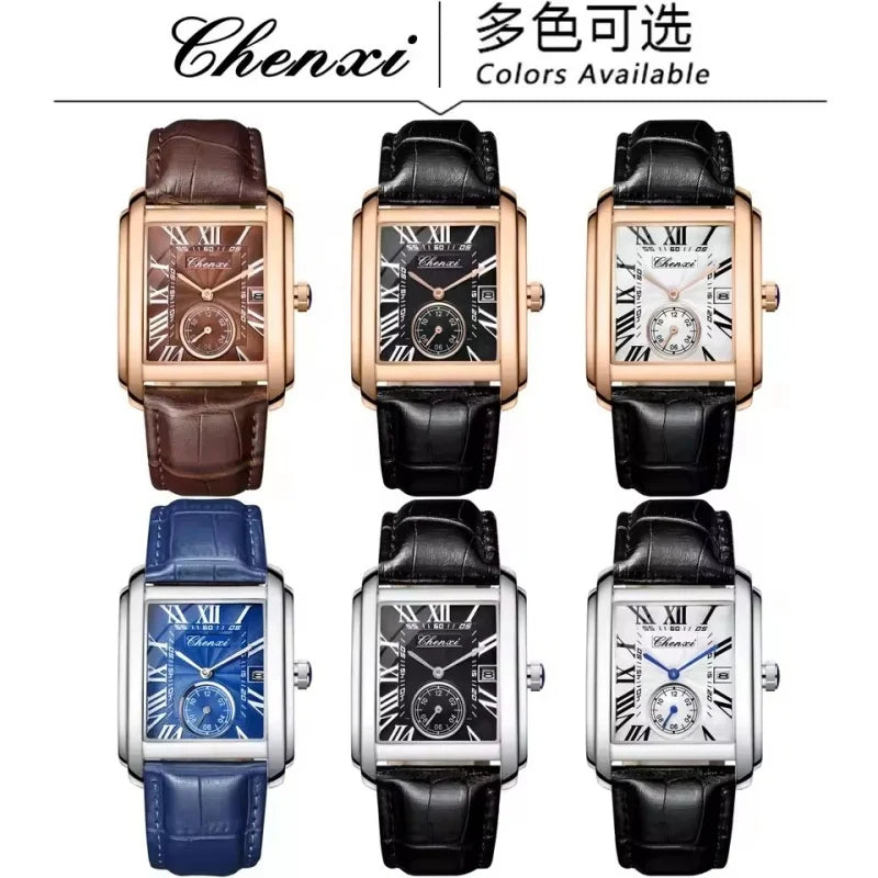 CHENXI 8216 Hot Selling Top Brand Business Men's Watch Quartz Military Calendar Waterproof Men's Leather Strap Elegant Clock
