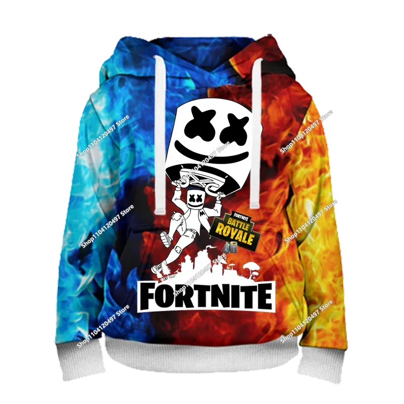 Neues Fortnite 3D-digital bedrucktes Kapuzensweatshirt für Kinder – modischer, trendiger Casual-Pullover, Geburtstagsgeschenk