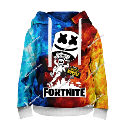 Neues Fortnite 3D-digital bedrucktes Kapuzensweatshirt für Kinder – modischer, trendiger Casual-Pullover, Geburtstagsgeschenk