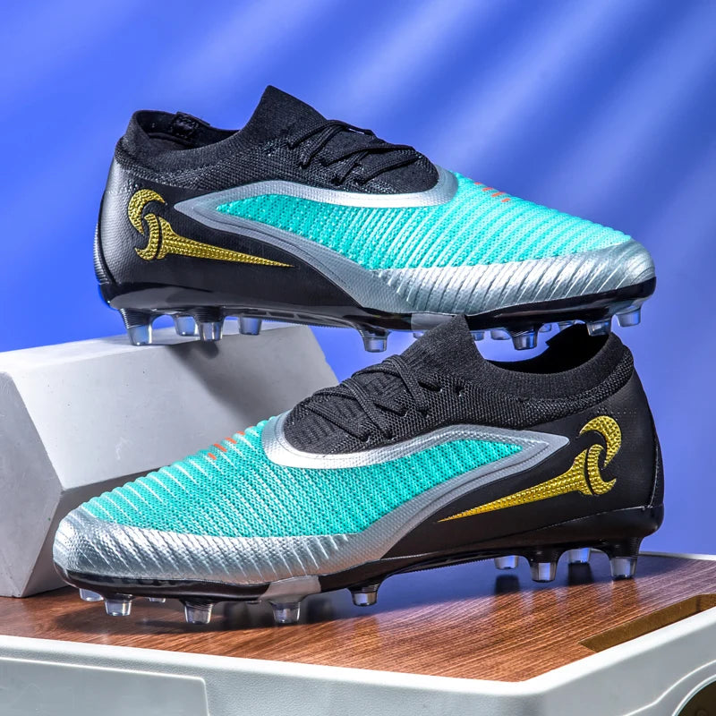New Men Football Boots Outdoor Sport Boys Long Spikes Non Slip Breathable Match Training Cleats Soccer Shoes Adult Comfortable