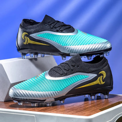 New Men Football Boots Outdoor Sport Boys Long Spikes Non Slip Breathable Match Training Cleats Soccer Shoes Adult Comfortable
