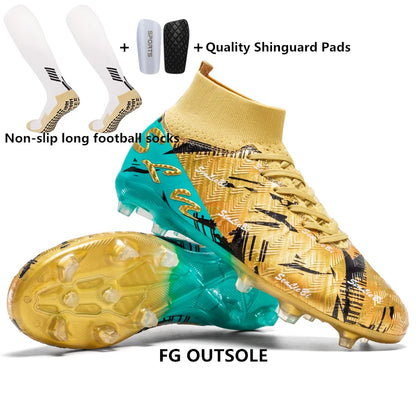 Size 34-46 Men's FG/TF Football Boots Futsal Professional Unisex Kids Soccer Training Outdoor Boys Football Sneakers