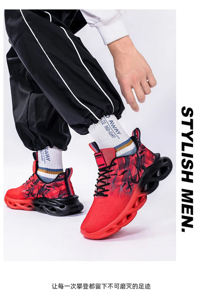 Men's Running Shoes Breathable Mesh Sports Shoes Cushioned Casual Sneakers Lightweight Comfortable Tennis Shoes Athletic Footwear