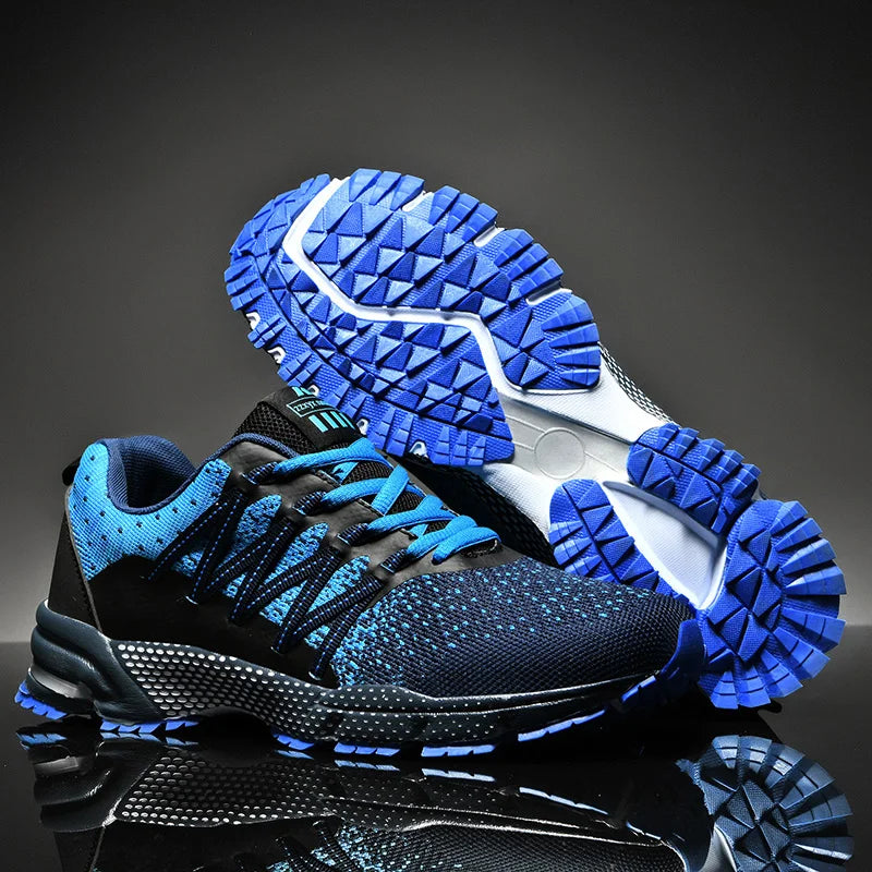 2025 Thick-Soled Sports Shoes Youth Mesh Breathable Running Shoes Trendy Spring Summer Korean Large Black and White Shoes Walk