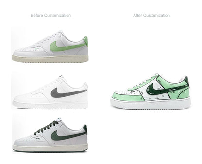 Custom Sneakers Custom Sneakers NIKE COURT VISION Messy Line Design Couple Matching Shoes Unisex Low-Top Skate Retro Shoes