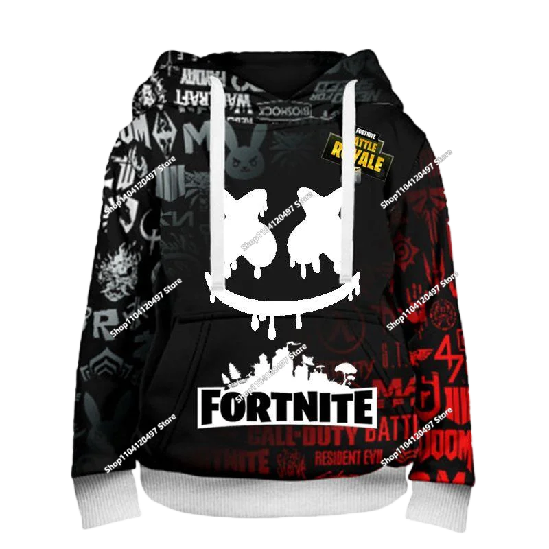 Neues Fortnite 3D-digital bedrucktes Kapuzensweatshirt für Kinder – modischer, trendiger Casual-Pullover, Geburtstagsgeschenk