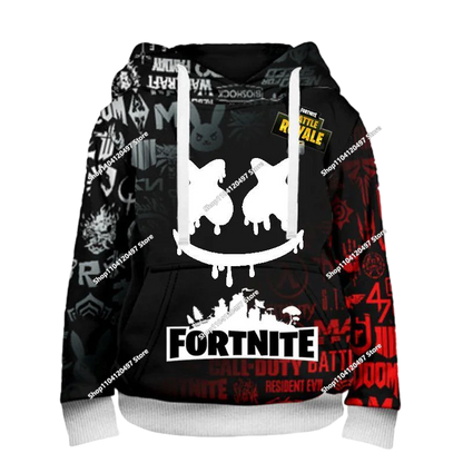 Neues Fortnite 3D-digital bedrucktes Kapuzensweatshirt für Kinder – modischer, trendiger Casual-Pullover, Geburtstagsgeschenk