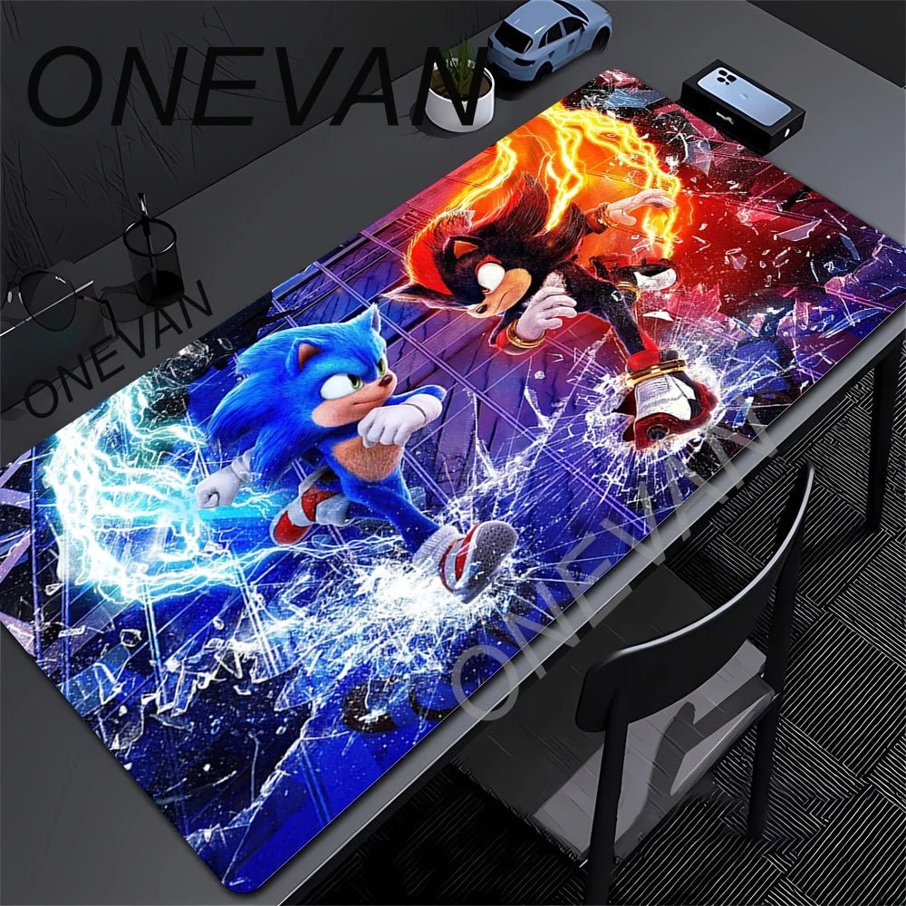 XXL Desk Mat Anime Sonic The Hedgehog Mouse Mat With Pad Gaming Accessories Prime Gaming Keyboard Pad Padding Mat