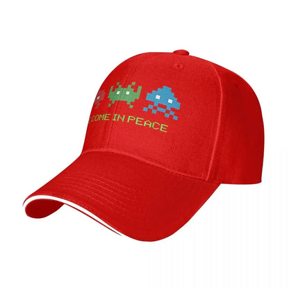 2026 Space Invaders Shooting Video Game We Come In Peace Durable for All Seasons Cap Female Women's Cap Summer 2025