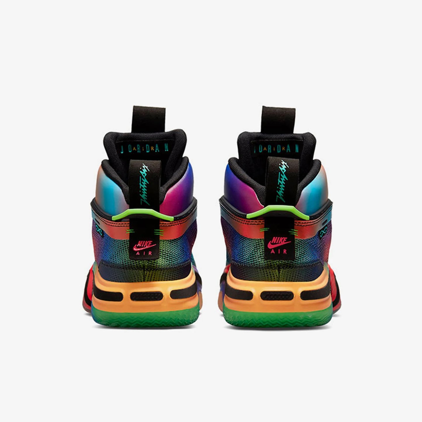 Zapatillas de baloncesto resistentes de media caña Nike Authentic Jordan unisex Rainbow DN4200-064