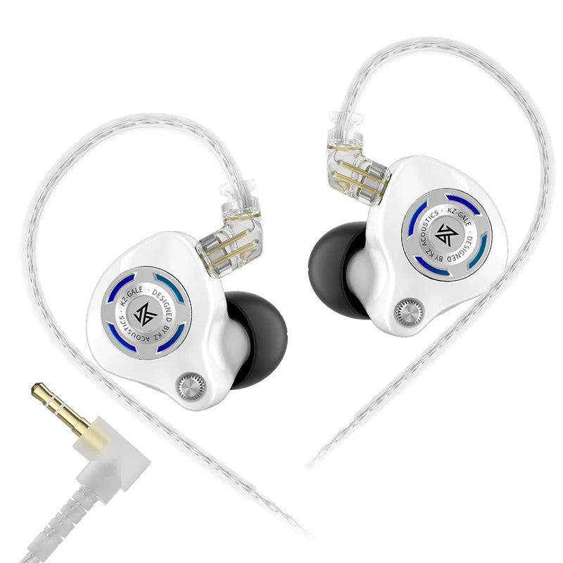 KZ Gale Gaming-IEM-Ohrhörer – HiFi-In-Ear-Monitor mit superlinearem Treiber und abnehmbarem, versilbertem 2-Pin-Kabel