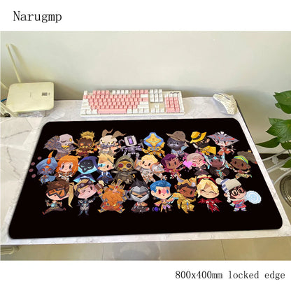 Tapete de rato gaming Overwatch 80x40cm, grande, para secretária de computador, tapete gamer para PC e portátil, presente de Halloween