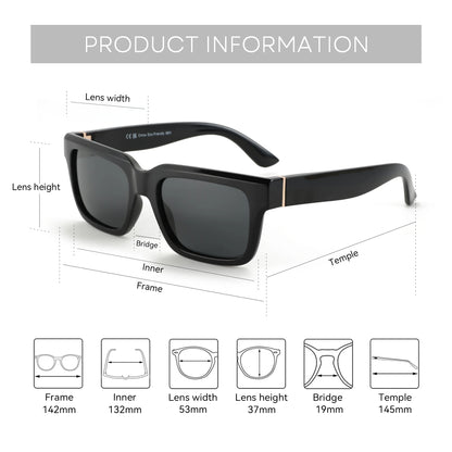 ZENOTTIC 2026 New Fashion Square Polarized Sunglasses Women Men UV400 Protection Shade Rectangle Sun Glasses