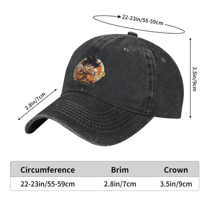 DBZ Little Kakarot Baseball Cap Casual Distressed Cotton Dragon Ball Sun Cap for Men Women Outdoor Adjustable Fit Hats Cap