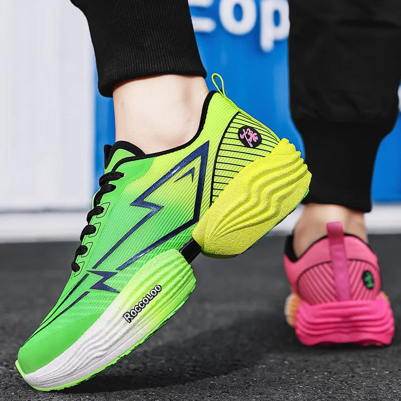 Couple Sports Shoes Professional Marathon Comfortable Jogging Shock-absorbing Training Shoes High Rebound Anti-Slip Racing Shoes