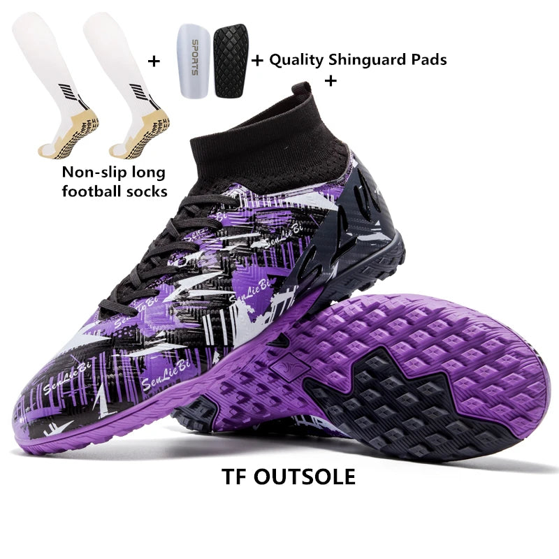 Size 34-46 Men's FG/TF Football Boots Futsal Professional Unisex Kids Soccer Training Outdoor Boys Football Sneakers