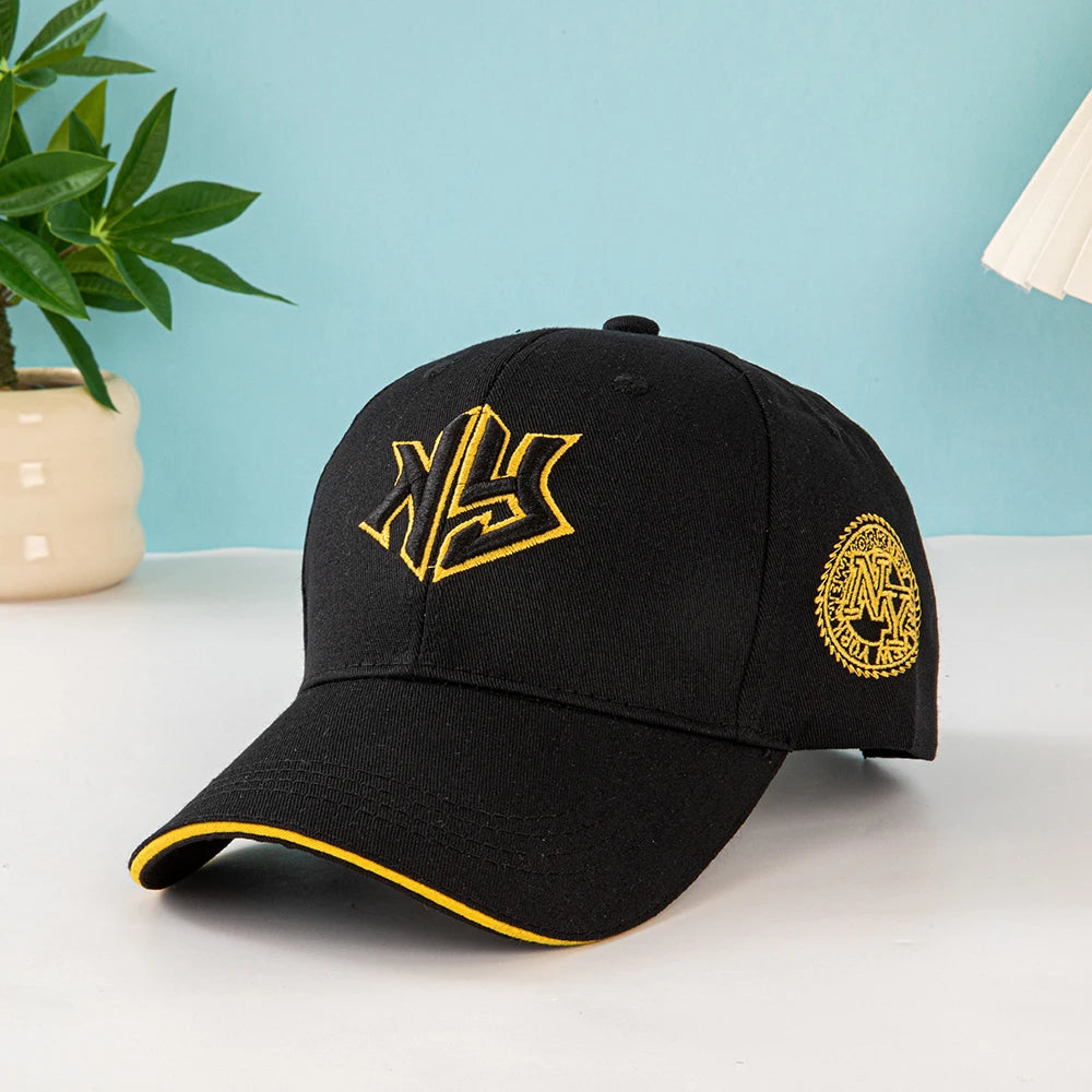 1pc unisex baseball cap with embroidered New York logo and stars - Lightweight cap, stretchable for adjustable buckle outdoor fi