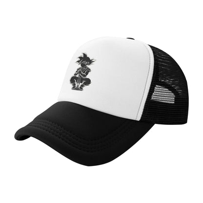 Dragon Ball  Kid Buu Trucker Cap Unisex  Hats Sun Caps Trucker Cap Adjustable Polyester Mesh Baseball Cap Summer