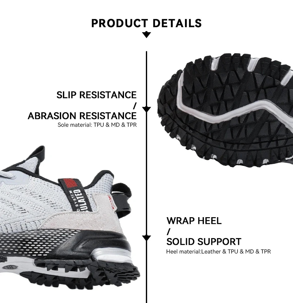 Baasploa Professional Running Shoes For Men Lightweight Men's Designer Mesh Sneakers Lace-Up Male Outdoor Sports Tennis Shoe