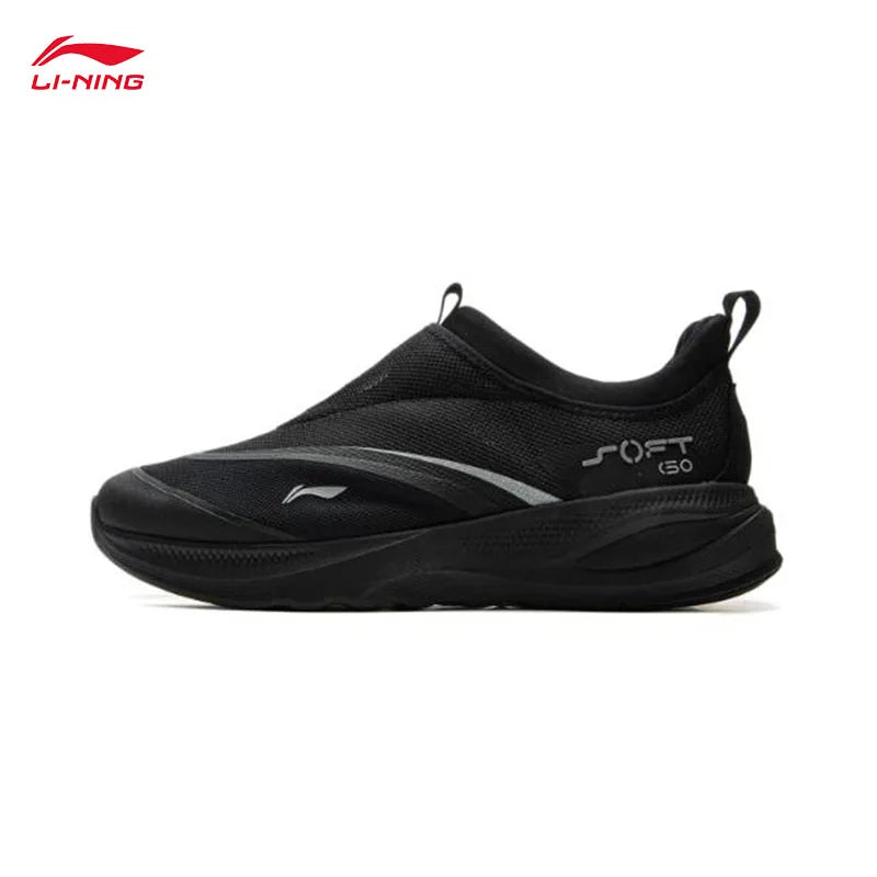 LI-NING SOFT GO 2 Scarpe da camminata da uomo slip-on, morbide, con tacco spesso, comode, resistenti, sportive casual AGLV005
