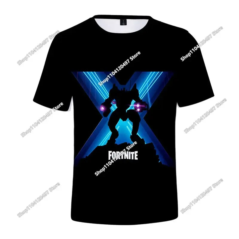 T-shirt 3D natalizia Fortnite, maglietta Battle Royale streetwear per bambini, Victory Game, uomo e donna, T-shirt Harajuku per adolescenti