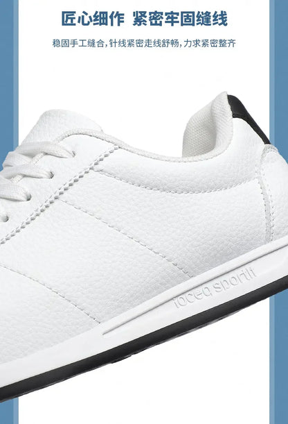 Leisure Running Summer Fashion Anti-Slip Mountaineering PU Leather Sports Shoes, Tennis Trend, Hot Selling Men’s White Flat Shoes
