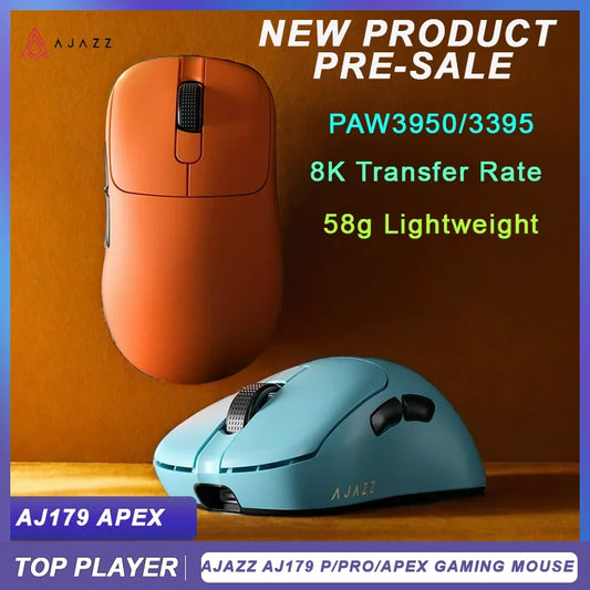 Mouse da gaming AJAZZ AJ179 APEX con dock con schermo a colori, ricarica magnetica, alta frequenza 8000Hz /, tri-mode (PAW3950) per destrimani
