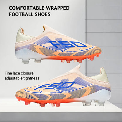 AG/FG Soccer Cleats for Men Women Kids Youth PU Fabric Upper TPU Sole Non-Slip Wear-Resistant for Natural Grass Sports Pitch Training