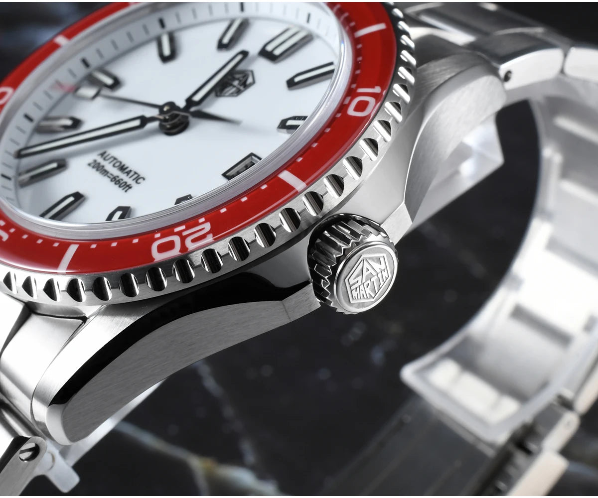 San Martin 2025 New Enamel Dial Full Luminous 39mm Dive Watch Luxury Men Watch NH35 Automatic Mechanical Waterproof 200m SN0129