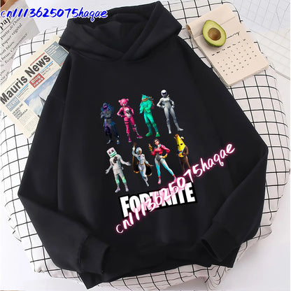 New Fortnite Kids Sweatshirts Cartoon Game Character Printed Hoodie Autumn Casual Children’s Tops Winter Baby Boys Clothing