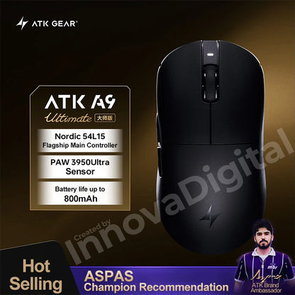 ATK Dragonfly A9 Ultimate kabellose Gaming-Maus A9 Air PAW3950 ultraleichte ergonomische E-Sports-Gamer-FPS-Maus CSGO A9 Ultra