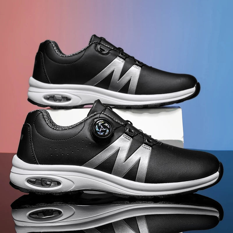 Zapatillas de golf para hombre con cámara de aire, deportivas para correr y conducir, transpirables, ligeras, cómodas, atléticas, antideslizantes y giratorias