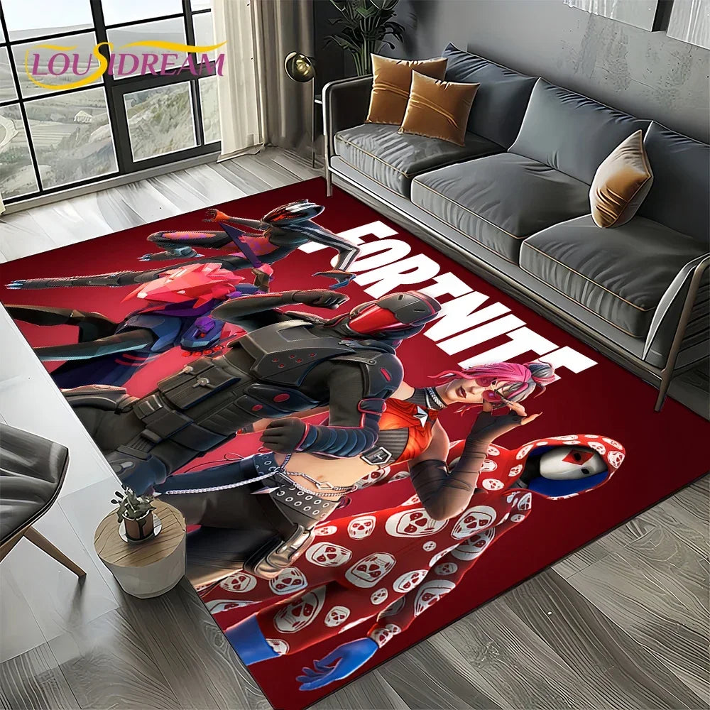 2025 Games 3D F-Fortnite Cartoon Carpet Rug for Living Room Bedroom Home Sofa Decoration, Kids Play Area Rug Non-slip Floor Mat