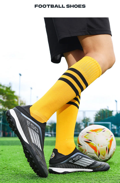Men's Football Boots Futsal Ultralight Soccer Shoes Training TF Match Long Spikes Breathable Indoor Sneakers Cleats Drop Shipping