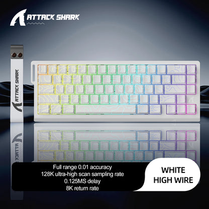 Magnetische Switch-Tastatur ATTACK SHARK X68HE kabelgebunden und FREEWOLF F68 kabelgebunden F68Pro kabellos für Pro-Gaming 8K Hz 0.01mm Rapid Trigger