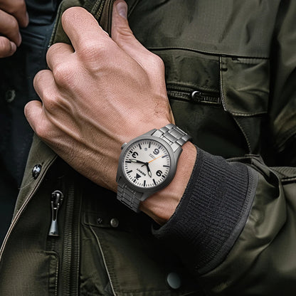BERNY Aviation Top Titanium Mechanical Men Watch Sapphire AR Coating Supper Luminous 10Bar Sport Watch Titanium Aviation Watches
