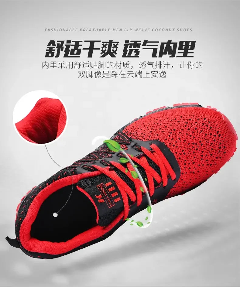 2025 Thick-Soled Sports Shoes Youth Mesh Breathable Running Shoes Trendy Spring Summer Korean Large Black and White Shoes Walk