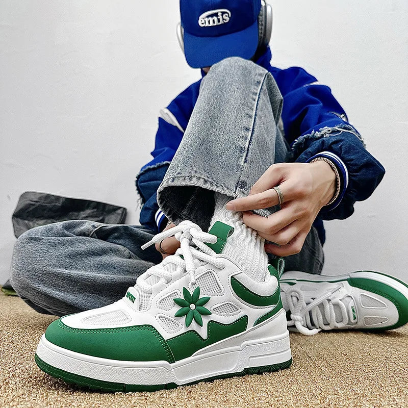 Fashion Men's Shoes Trend Street Skateboard Shoes Man Luxury Brand Training Sneakers Mesh Breathable Casual Shoes Men's Tennis Shoes