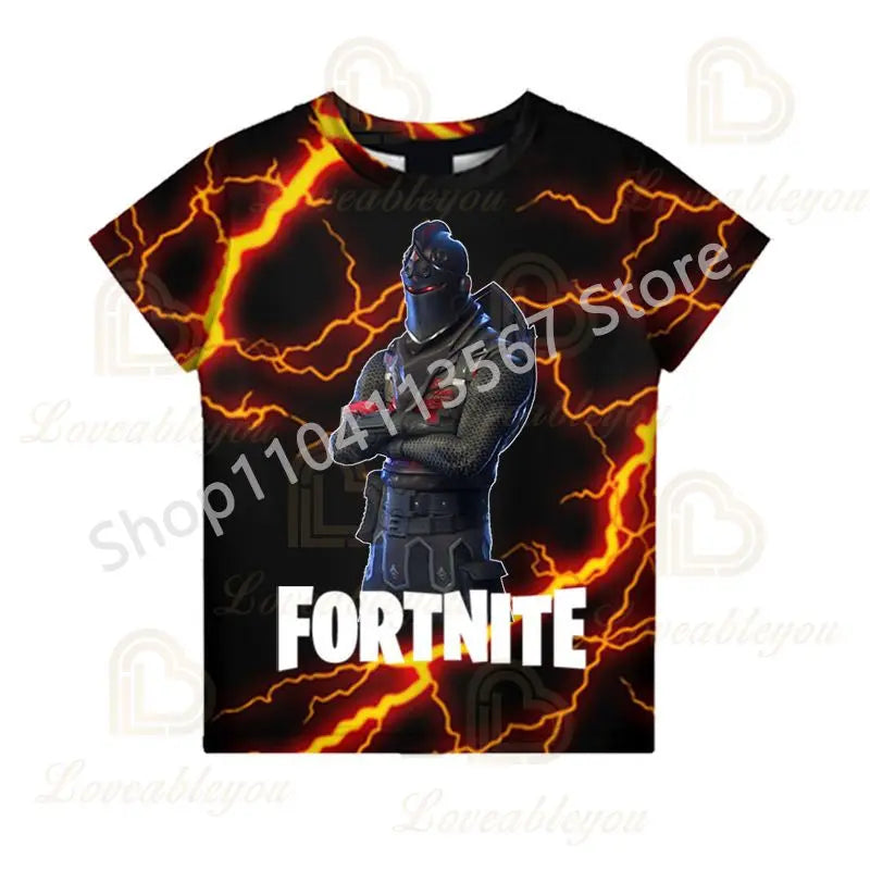 Kinder 100-160cm Hot Sale F-Fortnited Sommer-T-Shirt für Jungen und Kleinkinder, lustige Gaming-T-Shirts, modisches Geburtstagsgeschenk für Mädchen und Jungen