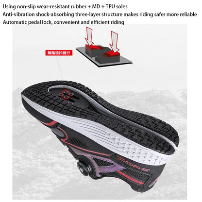 MTB Cycling Shoes Men 2024 Flat Bottom Dirt Bike Race Mountain Footwear Bicycle Indoor Cleats Lock Cleat Trekking Cycling Sneakers