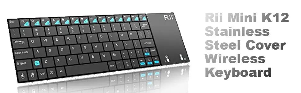 Teclado inalámbrico ruso, español, inglés y francés Rii K12+/i12+ Mini Keyboard con panel táctil para Android, laptop, PC y TV Box