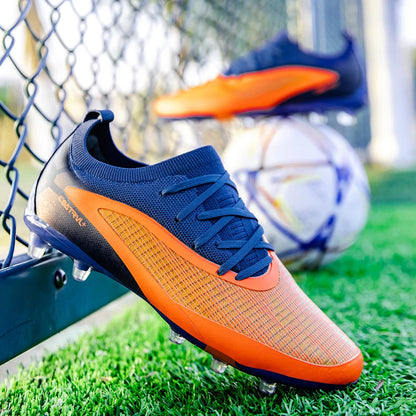 Nuove scarpe da calcio da uomo per esterno, traspiranti, antiscivolo, con tacchetti lunghi, per allenamento e partita, comode anche per ragazzi