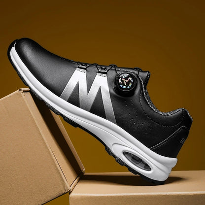 Zapatillas de golf para hombre con cámara de aire, deportivas para correr y conducir, transpirables, ligeras, cómodas, atléticas, antideslizantes y giratorias