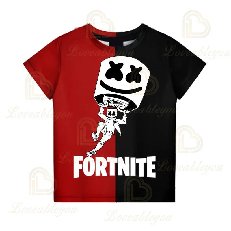 Battle-Royale-T-Shirt Fortnite Victory, T-Shirt für Kinder, Oberteile für Mädchen und Jungen, Harajuku-Shirts, Kinderkleidung 3D, 2025 NEUES DESIGN