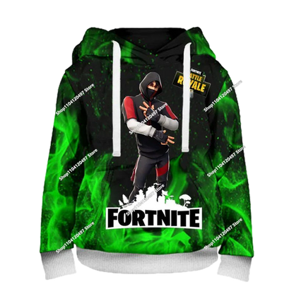 Neues Fortnite 3D-digital bedrucktes Kapuzensweatshirt für Kinder – modischer, trendiger Casual-Pullover, Geburtstagsgeschenk