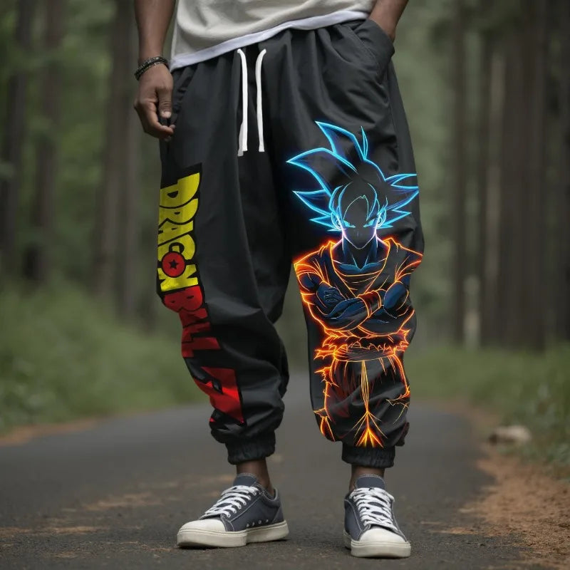 2026 Trendige Herren-Sommer-Sweatpants mit japanischem Anime-Dragon Ball Z Majin Buu-Grafik, Harajuku Y2K Streetwear Outdoor-Leggings