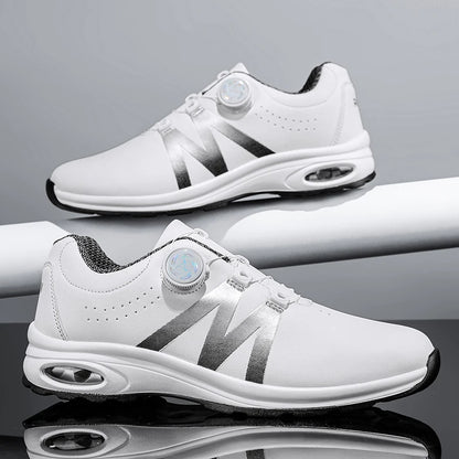 Zapatillas de golf para hombre con cámara de aire, deportivas para correr y conducir, transpirables, ligeras, cómodas, atléticas, antideslizantes y giratorias