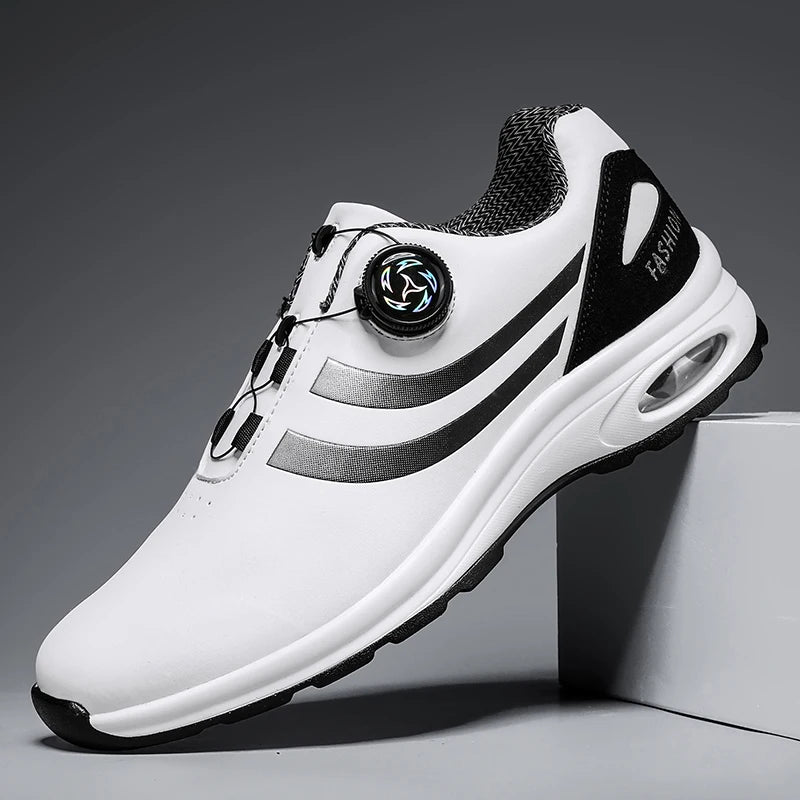 Zapatillas de golf para hombre con cámara de aire, deportivas para correr y conducir, transpirables, ligeras, cómodas, atléticas, antideslizantes y giratorias