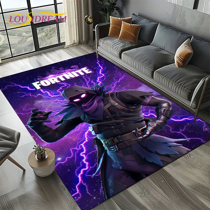 2025 Games 3D F-Fortnite Cartoon Carpet Rug for Living Room Bedroom Home Sofa Decoration, Kids Play Area Rug Non-slip Floor Mat